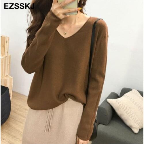 2021 spring autumn new lazy knit oversize sweater womens pullover Korean loose bottoming shirt big sweater