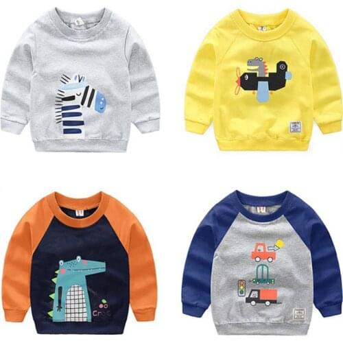 New 2020 Children Kids Spring Autumn Sweatshirt Boys Cute Cartoon Print Long Sleeve Hoodies Tops Fashion Sweatshirt Outer Wear