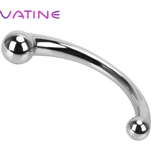 VATINE Stainless Steel Double Head Anal Plug Prostate Massage Sex Toys for Women Female Masturbation Butt Stimulation