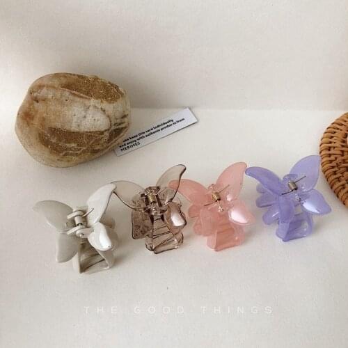 2021 New Ins Mini Transparent Butterfly Acrylic Hair Clip Hair Claw for Women Hair Accessories Korean Sweet Girls Hairpins Gifts