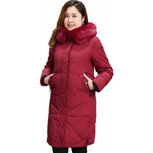 2020 Large Size XL-13XL Winter Parkas Women Down Coat Thick Warm Fur collar Hooded Oversize White Duck Down Jackets Female G3