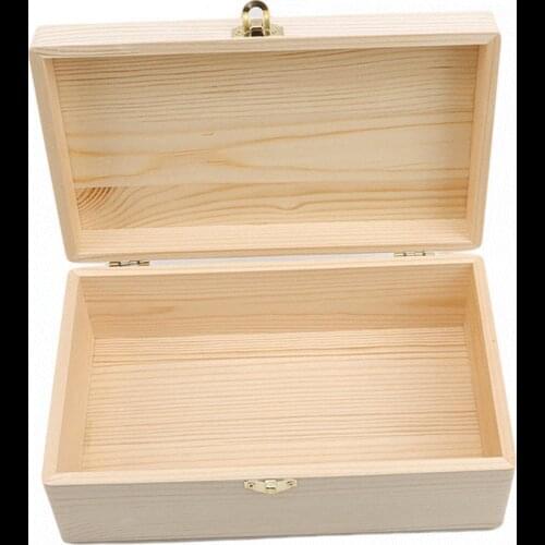 Log Color Scotch Pine Rectangular Wooden Storage Box Flip Solid Wood Gift Box Handmade Craft Home Case Box