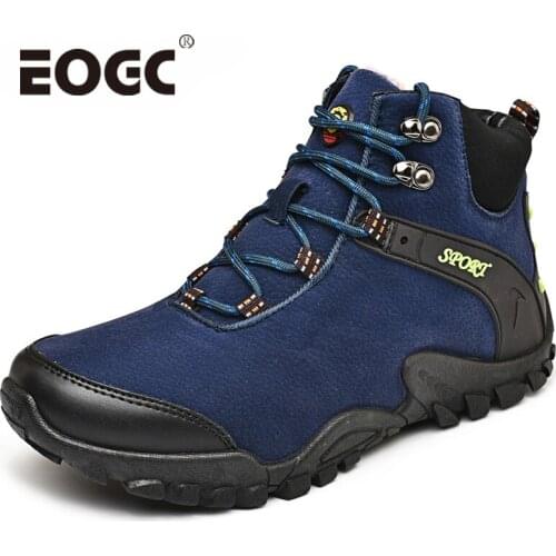 Winter Men Boots Outdoor Warm Waterproof Non-slip Ankle Snow Boots soft Thick Plush Rubber Winter Work Safety Male Shoes