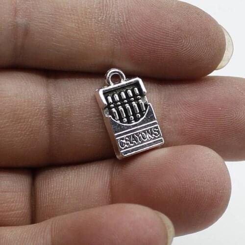 10PCS Retro Antique Silver Cigarette Case Pendant Pendant DIY Handmade Necklace Keychain Earring Jewelry Accessories