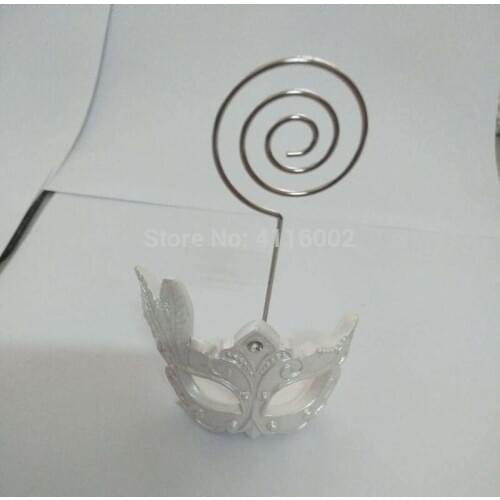100pcs Mardi Gras Masked Theme Place Card Holder Wedding Favors Table Setting Decor Name Card Clip Favors