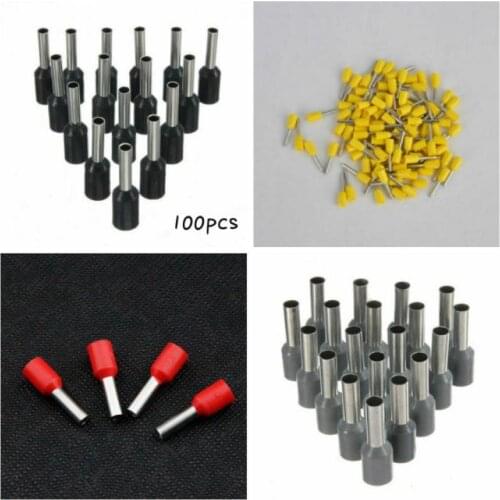 100pcs E1510 Ferrule Terminal Cord End Terminal 1.5mm Wire Copper Insulated Crimp Pin Connector Terminals