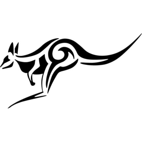16.3cm*8.7cm Tribal Kangaroo Jumping Car-Styling Stickers Decals Vinyl Decor Black/Silver S3-7077