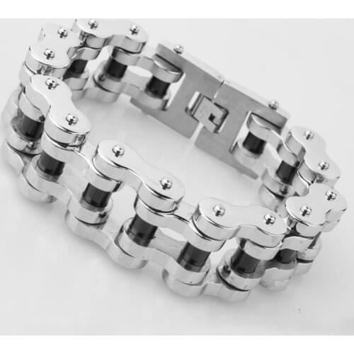 22mm Wide Cool Heavy 316L Stainless Steel Motorcycle Bike Chain Mens Male Bracelet Bangle 9inch Boyfriend Gift Hot