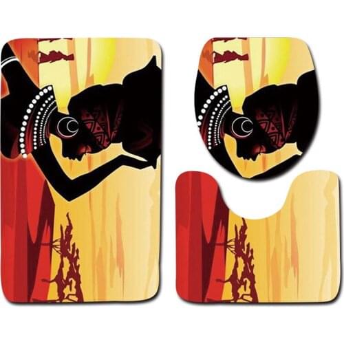 3Pcs Bathroom Bath Mat Set Toilet Lid Cover Flannel Floor Mats Cushion Toilet Seat Cover Bathroom Bath Mats Soft Toilet Rugs