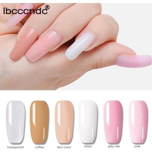 30ml Painless Nail Extension Gel Nail Art UV Gel Transparent Solid Paperless Clear Crystal Jelly Effect Extension Gel TSLM1