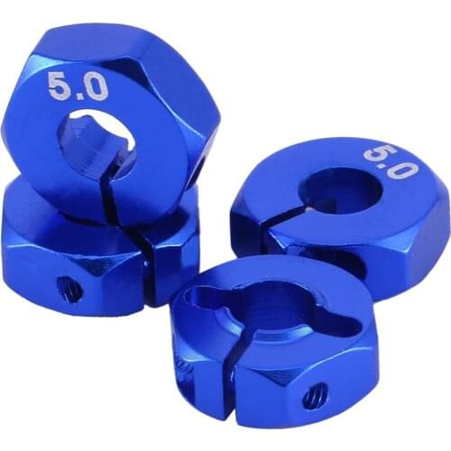 4pcs 5mm Thick 12mm Aluminum Wheel Hexagonal Nuts With Pins Screws For HSP 102042 1/10 RC Car Parts