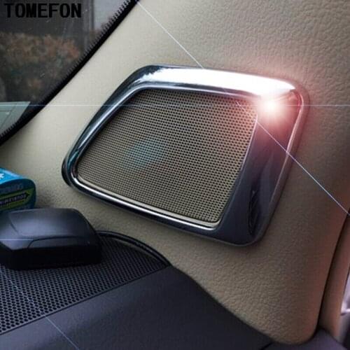 ABS Matte Wood Paint Front Inner Loudspeaker Frame Cover Trim For Toyota Land Cruiser Prado FJ150 2014 2015 Interior Mouldings