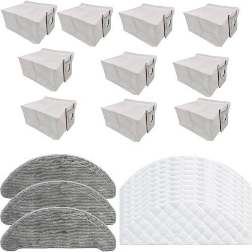 Suitable for Roidmi EVE Plus sweeper accessories 3 cleaning cloths + 10 dust bags + 10 disposable wipes