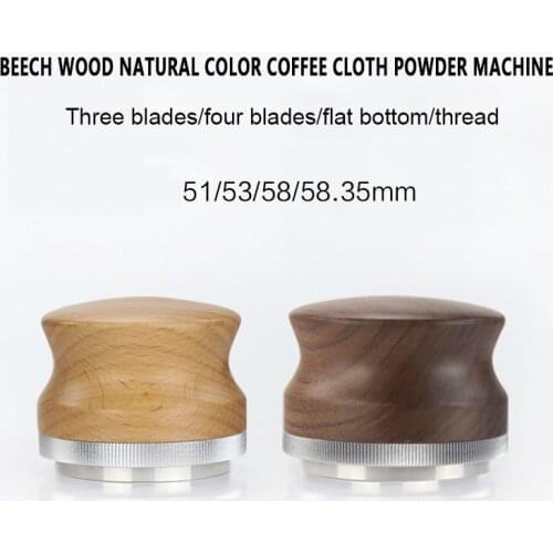 Coffee Cloth Powder Machine Walnut Three Leaf Macaron Press Coffee Accessories For The Family Coffee Shop coffeeware 58mm