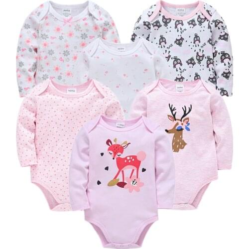 3 6PCS Newborn Baby Girl Rompers Bebe Fille 100% Cotton Jumpsuits Ropa Bebe De Infant Sleepers Toddler Baby Girls Pjiamas