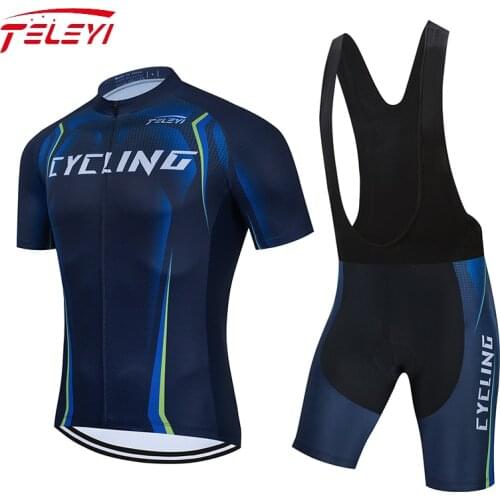 TELEYI Rro Cycling Jersey Set Mountain Bike Uniforms Summer Cycling Wear Bicycle Clothing Men Cycling Clothing MTB Bike Shirts