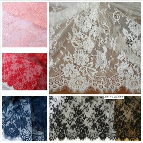 3M/Lot 150CM Wide Thick Eyelash Lace Fabric Wedding Dress Diy Lace Craft Clothing Skirt Evening Gown Curtain Materials