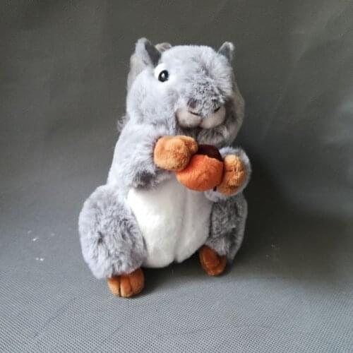 Small simulation gray squirrel toy plush high quality squirrel doll gift about 20cm