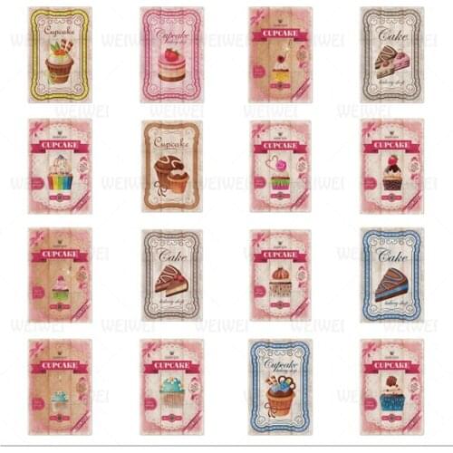 Food Metal Plate Dessert Iron Sign Home Decoration Dessert Shop Wall Art Cake Iron Plaque Retro Feeling Tin Sign Metal Poster