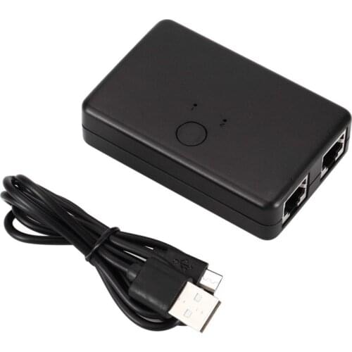 Mini Dual Port Network Ethernet Box Switch Converter Adapter Shared Equipment 2-port Network Switch RJ45