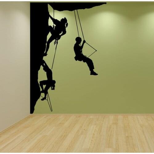 Rock Climbing Wall Sticker Vinyl Climber Wall Decals Interior Home Decor Room Bedroom Extreme Sports Wallpaper Murals