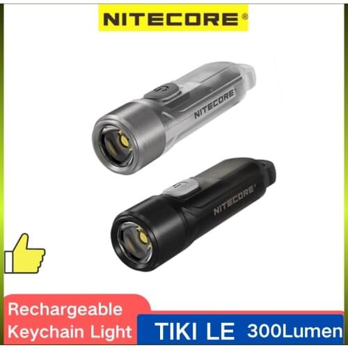 NITECORE TIKI UV Flashlight 300Lumens Rechargeable Triple Lihgt Sources Ultra Lightweight Waterproof Keychain Camping Light