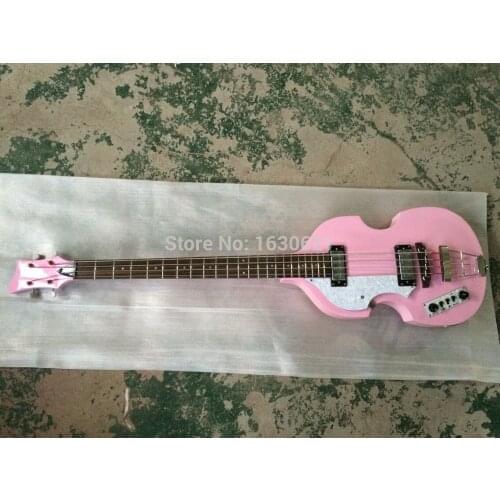 2019 New + Factory + left handed Hofner Violin bass Pink finish backhand 4 String Hofner bass classical tuners Germany Hofner
