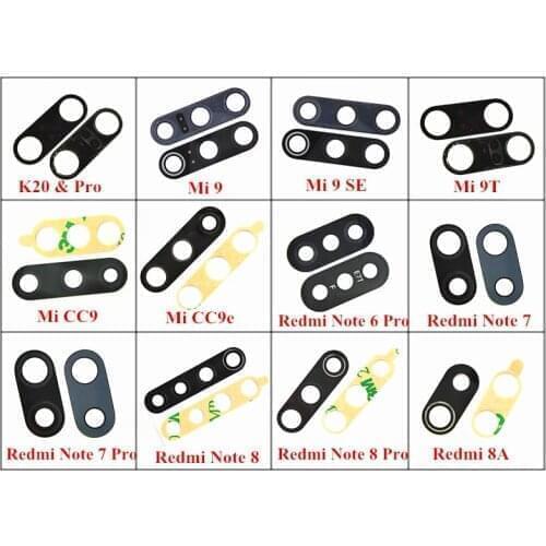 50x New Back Camera Glass Lens with Sticker For Xiaomi Mi 9 SE 9T CC9 CC9e Redmi 7A 8A Note 6 7 8 Pro K20 Pro