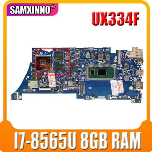 UX334F laptop mainboard For ASUS zenbook 13 UX334FL UX334F UX334 original motherboard I7-8565U 8GB RAM