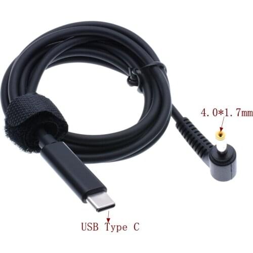 USB Type C PD Laptop Charging Cable for Lenovo 4.0*1.7mm DC Plug Connector Power Adapter Converter Laptop Charger Cable Cord