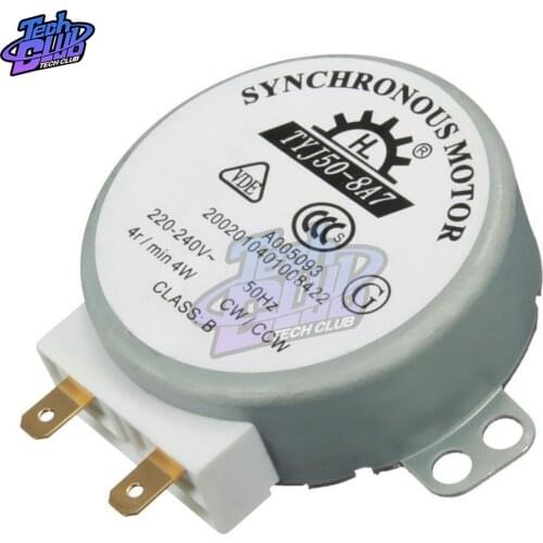 AC 220V-240V 50Hz CW/CCW Microwave Turntable Turn Table Synchronous Motor TYJ50-8A7 D Shaft 4 RPM