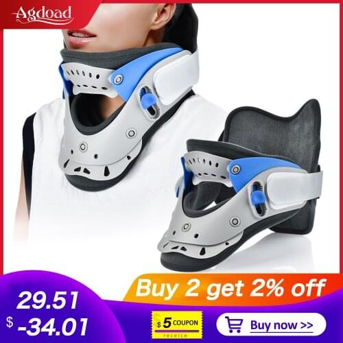 Agdoad Adjustable Orthosis Neck Stretcher Spine Posture Corrector Pain Relief Medical Cervical Traction Neck Support Device