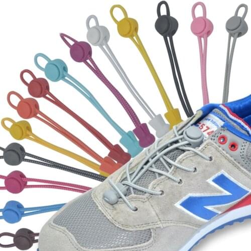 1 Pair Elastic Locking Shoelaces Round No Tie Shoe Laces Kids Adult 22 Colors Quick Lazy Laces Rubber Sneakers Shoelace T1