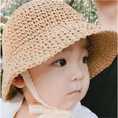 Summer Baby Soft Breathable Hat Straw Hat Bags Kids Hat Boy Girls Sun Hat Anti UV protection panama Hat