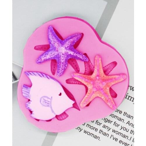 P983 Shell Small Fish Silicone Mold Sugar Mold Chocolate Mold Lace Mold Cake Decoration Mold