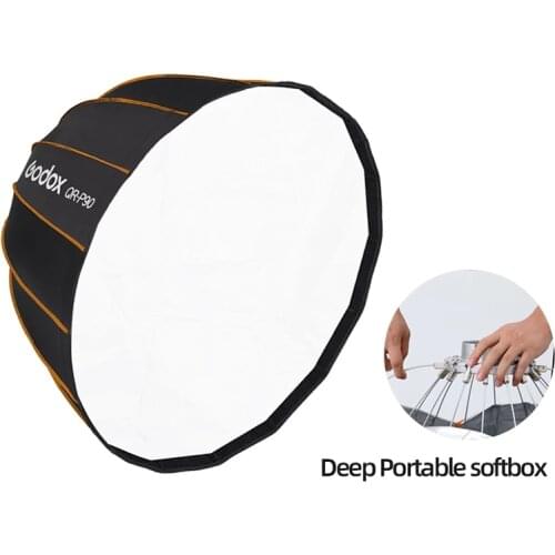 Godox QR-P70 70CM QR-P90 90CM QR-P120 12CM Quickly Release Parabolic Deep Softbox Honeycomb Grid for Bowens Mount Studio Flash