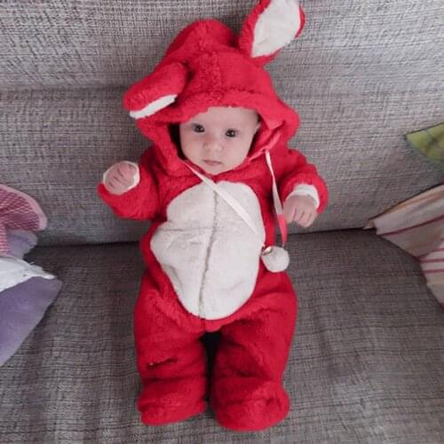 TELOTUNY baby clothes 2021 Newborn Baby Boys Girls Winter Cute Cartoon Ear Soft Fleece Jumpsuit Romper Warm Outwear Pajamas