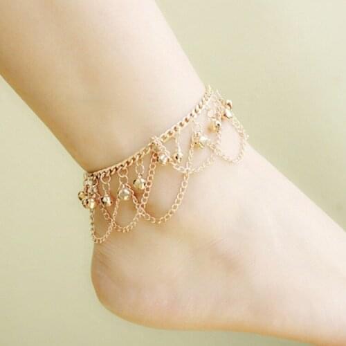Foot Decoration European and American Fashion Bohemian Wave Tassel Bell Anklet
