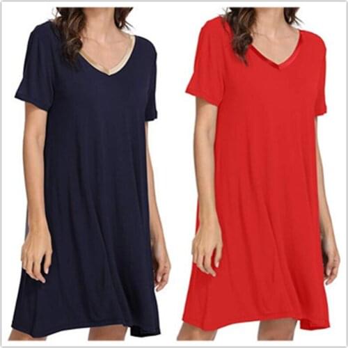 Plus Size Nightgowns For Women 2020 Summer Dressing Gowns Ladies Nightshirts Nightdress Short Sleeve Sleepshirt S-2XL