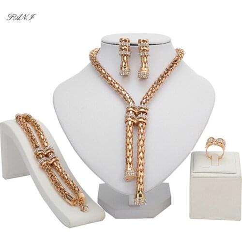 Fani Nigerian Wedding woman accessories jewelry set Fashion African Beads Bridal Jewelry Set Dubai Gold Designer Jewelry set