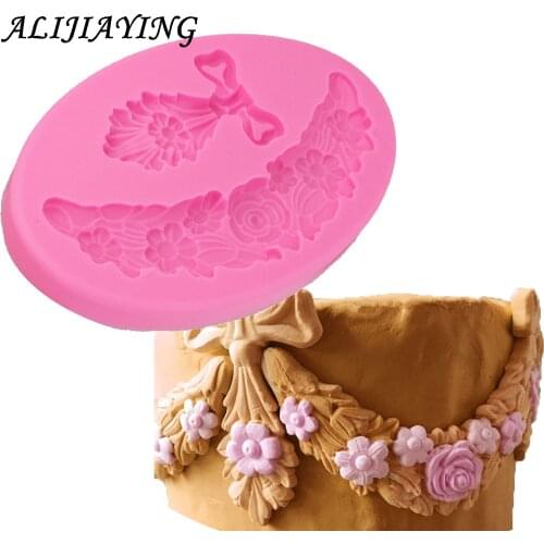 1Pcs DIY Nail-Headed Border Flower Silicone Mold for Fondant Cake Decorating Sugarcraft Resin Mold Fondant Cake Mold D1267
