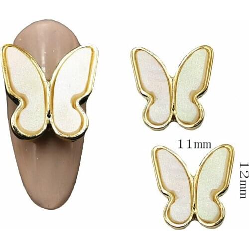 10pcs/bag Korea 3D Nail Art Decorations Metal Kawaii Butterfly Nail Parts Accessories DIY Charm Nail Tips Supplies