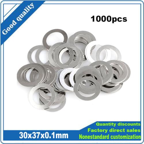 1000Pcs M30x37x0.1mm 304 Stainless Steel Ultra Thin Flat Washer Adjusting Ultrathin Shim Plain Gasket Customization Acceptalble