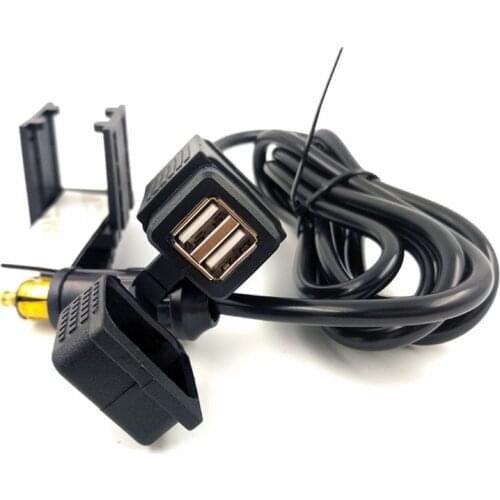 12V-24V Waterproof Motorbike DIN Hella Powerlet Plug to 2.1A Dual USB Charger Socket Power Adapter With 1.8m Cable for bmw D5QE