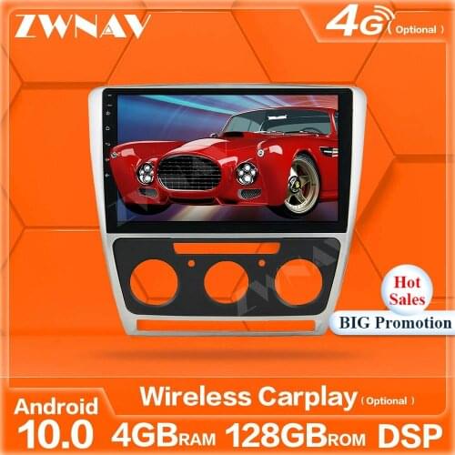 128G Wireless Carplay Android10 Player For Skoda Octavia 2008 2009 2010 2011 2012 2013 2014 car GPS Audio Radio Stereo Head Unit