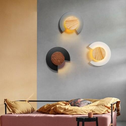 2021 Modern wall simple lighting living room art decoration luxury TV background designer bedroom bedside 110V round wall lamp