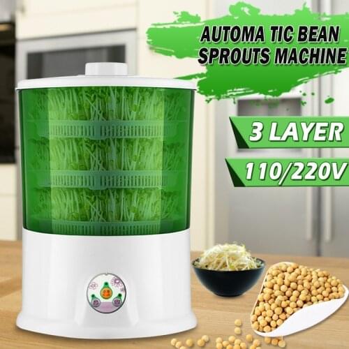 110/220V Automatic Bean Sprouts Machine 3 Layer Large Capacity Household Electric Bean Sprout Germination Cereal Growing Machine
