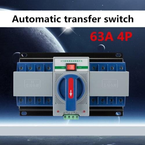 4P 63A 380V MCB type Dual Power Automatic transfer switch ATS BLUE COLOR