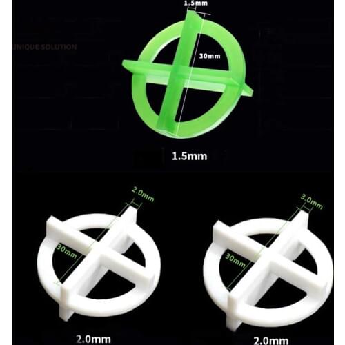 50pcs Removable Tile Leveling System Slit Locator Floor Laying Tile Alignment Leveler Clips Construction Tool 1.5 / 2.0 / 3.0mm