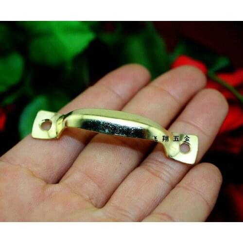 50Pcs Yellow handle Iron sheet Mini handle Gift Drawer Decorative handle Wholesale 52*11mm
